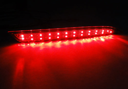 2x LED Bumper Reflector Assembly Black Smoked Lens Tail Brake Light Red Opel Vauxhall Astra J HB