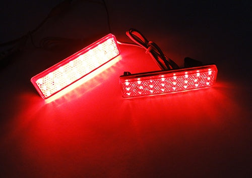 2x LED Bumper Reflector Assembly Black Smoked lens Tail Brake Light Red Vauxhall Vivaro Renault Trafic