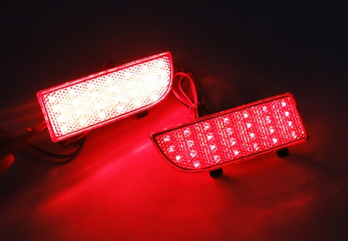 2x LED Bumper Reflector Assembly Red lens Tail Brake Light Red 2003-14 Mercedes Vito Viano W639