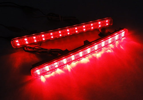 2x LED Bumper Reflector Assembly Red lens Tail Brake Light Red Acura TSX Euro Accord MKVIII