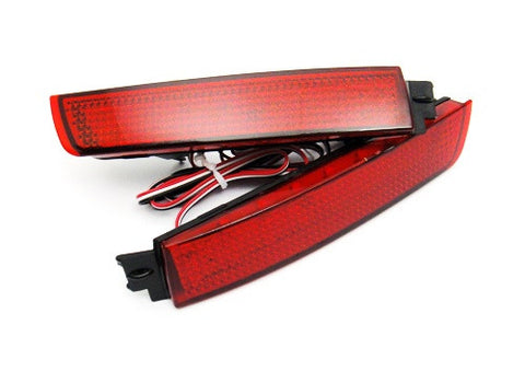 2x LED Bumper Reflector Red lens Tail Brake Light lamp Red Nissan Juke Murano Quest Infiniti FX35 FX50