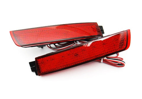 2x LED Bumper Reflector Red lens Tail Brake Light lamp Red Nissan Juke Murano Quest Infiniti FX35 FX50