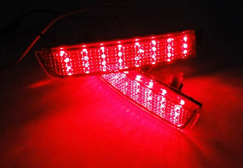 2x LED Bumper Reflector Red lens Tail Brake Light lamp Red Nissan Juke Murano Quest Infiniti FX35 FX50