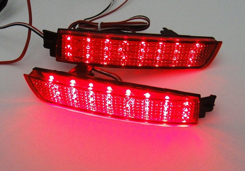 2x LED Bumper Reflector Red lens Tail Brake Light lamp Red Nissan Juke Murano Quest Infiniti FX35 FX50