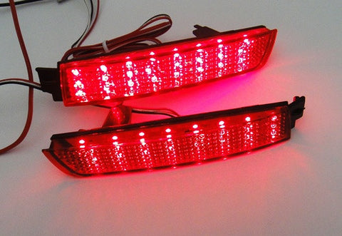 2x LED Bumper Reflector Red lens Tail Brake Light lamp Red Nissan Juke Murano Quest Infiniti FX35 FX50