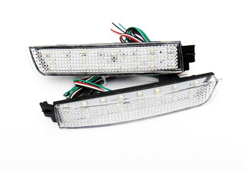 2x LED Bumper Reflector Clear lens Tail Brake Light Backup lamp Nissan Juke Murano Quest FX35 FX50