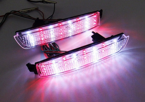 2x LED Bumper Reflector Clear lens Tail Brake Light Backup lamp Nissan Juke Murano Quest FX35 FX50