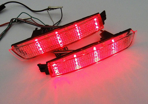 2x LED Bumper Reflector Clear lens Tail Brake Light Backup lamp Nissan Juke Murano Quest FX35 FX50