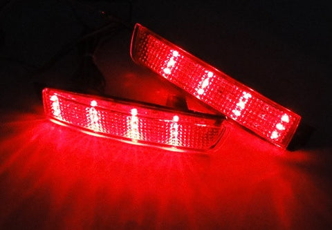 2x LED Bumper Reflector Clear lens Tail Brake Light Backup lamp Nissan Juke Murano Quest FX35 FX50