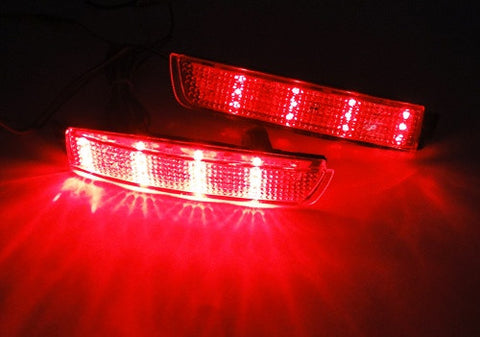 2x LED Bumper Reflector Clear lens Tail Brake Light Backup lamp Nissan Juke Murano Quest FX35 FX50