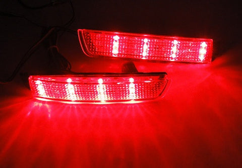 2x LED Bumper Reflector Clear lens Tail Brake Light Backup lamp Nissan Juke Murano Quest FX35 FX50
