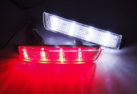 2x LED Bumper Reflector Clear lens Tail Brake Light Backup lamp Nissan Juke Murano Quest FX35 FX50