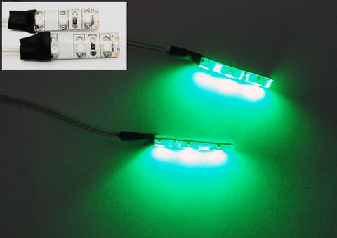 2 pieces of 3 SMD LED universal light strip green