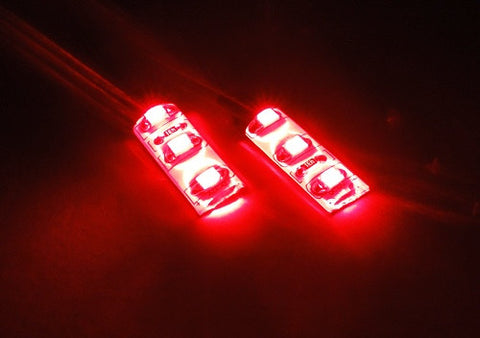 2 pieces of 3 SMD LED universal light strip red