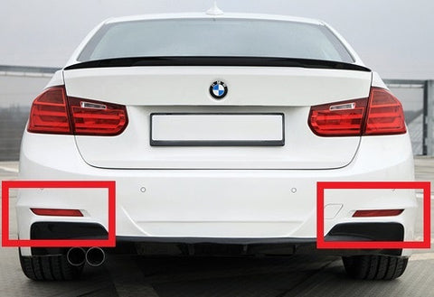 2x LED Bumper Reflector Clear lens Tail Brake Light Red Backup lamp White 2012+ BMW 3-series F30 F31 F35