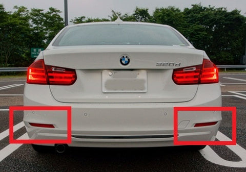 2x LED Bumper Reflector Clear lens Tail Brake Light Red Backup lamp White 2012+ BMW 3-series F30 F31 F35