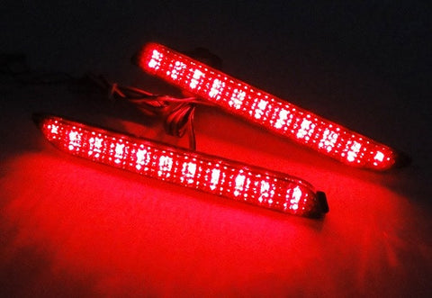 2x LED Bumper Reflector Black Smoked lens Tail Brake Light Red For Toyota / Lexus