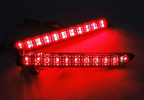 2x LED Bumper Reflector Black Smoked lens Tail Brake Light Red For Toyota / Lexus