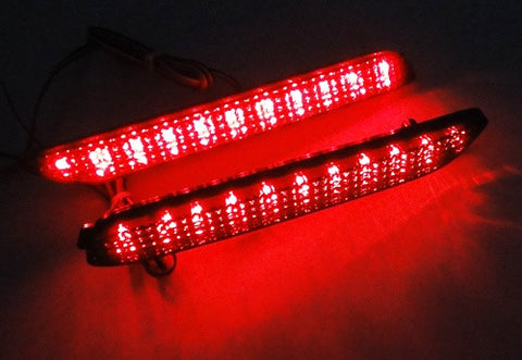 2x LED Bumper Reflector Black Smoked lens Tail Brake Light Red For Toyota / Lexus