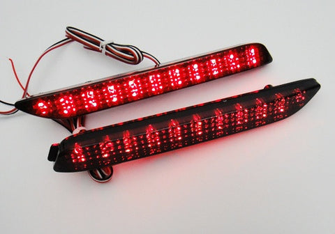 2x LED Bumper Reflector Black Smoked lens Tail Brake Light Red For Toyota / Lexus