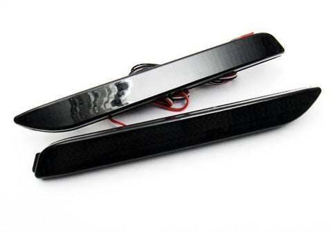 2x LED Bumper Reflector Black Smoked lens Tail Brake Light Red For Toyota / Lexus