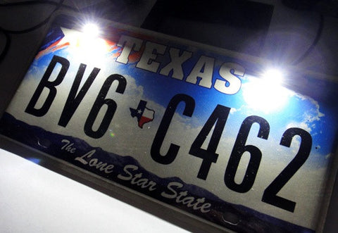 2 pieces of Bolt-On black Screw SMD LED License Plate Light Lamp white