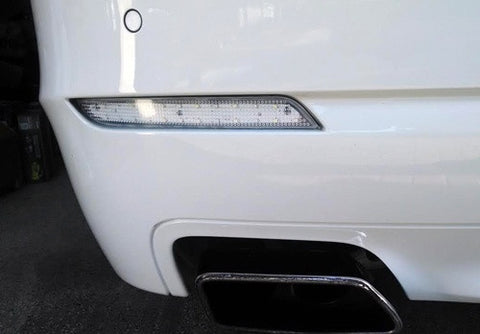 2x LED Bumper Reflector Clear lens Tail Brake Light Red Backup lamp White 2010+ BMW 5-series F10 F18