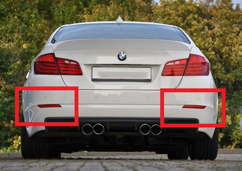 2x LED Bumper Reflector Clear lens Tail Brake Light Red Backup lamp White 2010+ BMW 5-series F10 F18