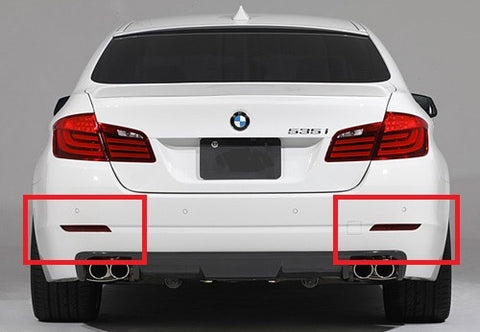2x LED Bumper Reflector Clear lens Tail Brake Light Red Backup lamp White 2010+ BMW 5-series F10 F18