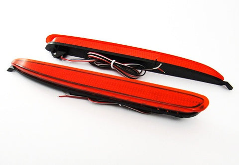 2x LED Bumper Reflector Red lens Tail Brake Light lamp Red 03-08 Mazda6 Mazda 6