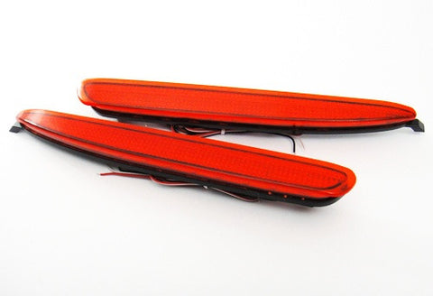 2x LED Bumper Reflector Red lens Tail Brake Light lamp Red 03-08 Mazda6 Mazda 6