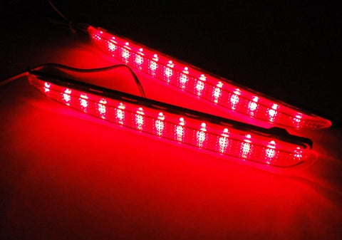 2x LED Bumper Reflector Red lens Tail Brake Light lamp Red 03-08 Mazda6 Mazda 6