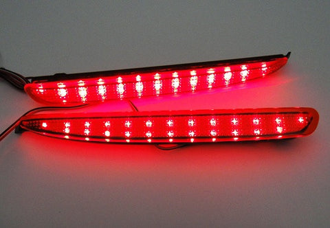 2x LED Bumper Reflector Red lens Tail Brake Light lamp Red 03-08 Mazda6 Mazda 6