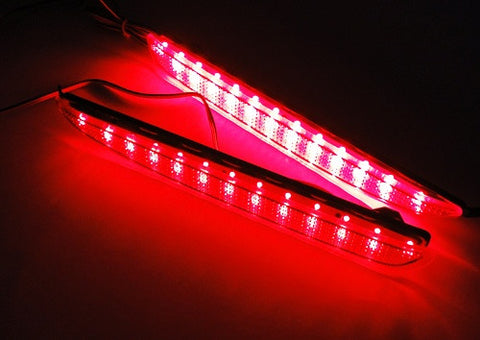 2x LED Bumper Reflector Red lens Tail Brake Light lamp Red 03-08 Mazda6 Mazda 6