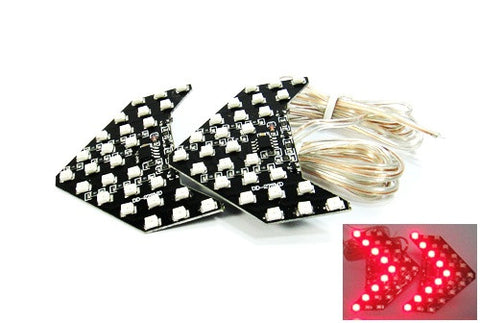 2 pieces of 27 SMD LED Side Mirror Sequential Turn Signal Arrow Panel Light Red