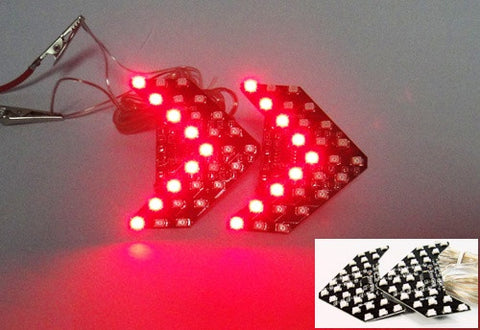 2 pieces of 27 SMD LED Side Mirror Sequential Turn Signal Arrow Panel Light Red