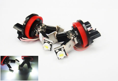 BMW xenon white H8 LED Angel Eyes / Halo Ring replacement Light / Lamp bulbs V-shape