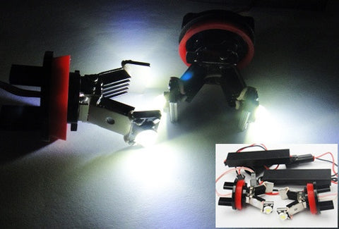 BMW xenon white H8 LED Angel Eyes / Halo Ring replacement Light / Lamp bulbs V-shape