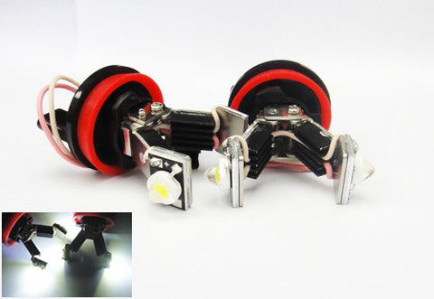 BMW xenon white H8 LED Angel Eyes / Halo Ring replacement Light / Lamp bulbs V-shape