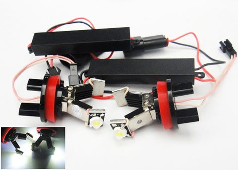 BMW xenon white H8 LED Angel Eyes / Halo Ring replacement Light / Lamp bulbs V-shape