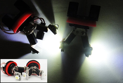 BMW xenon white H8 LED Angel Eyes / Halo Ring replacement Light / Lamp bulbs V-shape