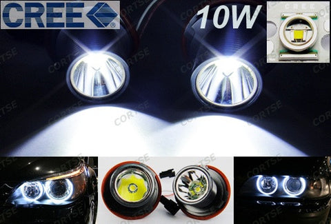BMW xenon white 10W CREE LED Angel Eyes / Halo Ring replacement Light E39 E60 E63 E65 E53