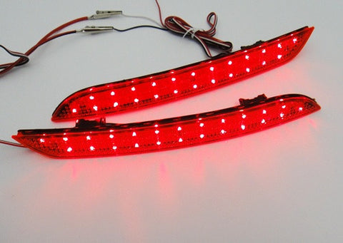 2x LED Bumper Reflector Red lens Tail Brake Light lamp Red 2010+ BMW 5-series F10 F18