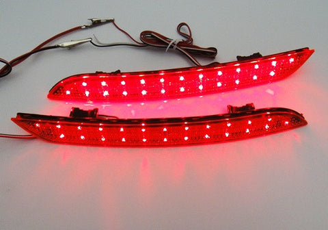 2x LED Bumper Reflector Red lens Tail Brake Light lamp Red 2010+ BMW 5-series F10 F18