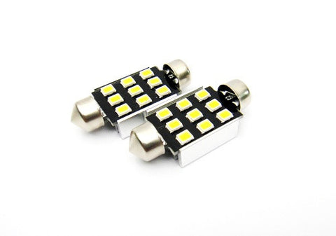 2x SAMSUNG 9 High Power 2835 SMD LED 37mm C5W 6418 Error Free Festoon bulb white