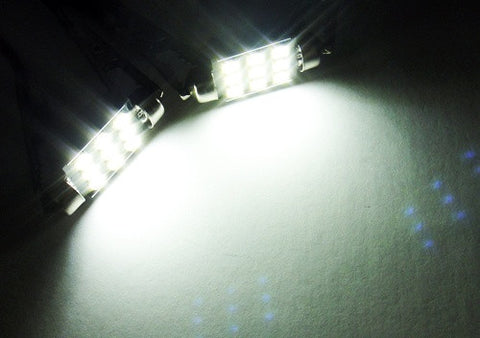 2x SAMSUNG 9 High Power 2835 SMD LED 37mm C5W 6418 Error Free Festoon bulb white