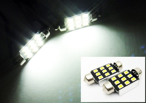 2x SAMSUNG 9 High Power 2835 SMD LED 37mm C5W 6418 Error Free Festoon bulb white