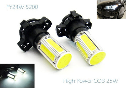 2 pieces of LUFFY PY24W 5200 High Power COB LED Light bulb 25W white