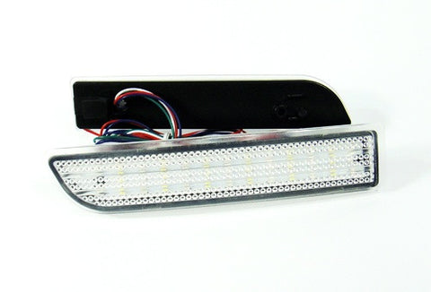 2x LED Bumper Reflector Red lens Tail Brake Light Red Backup lamp White Alphard Estima