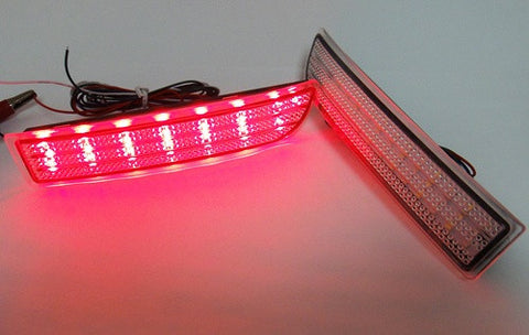 2x LED Bumper Reflector Red lens Tail Brake Light Red Backup lamp White Alphard Estima
